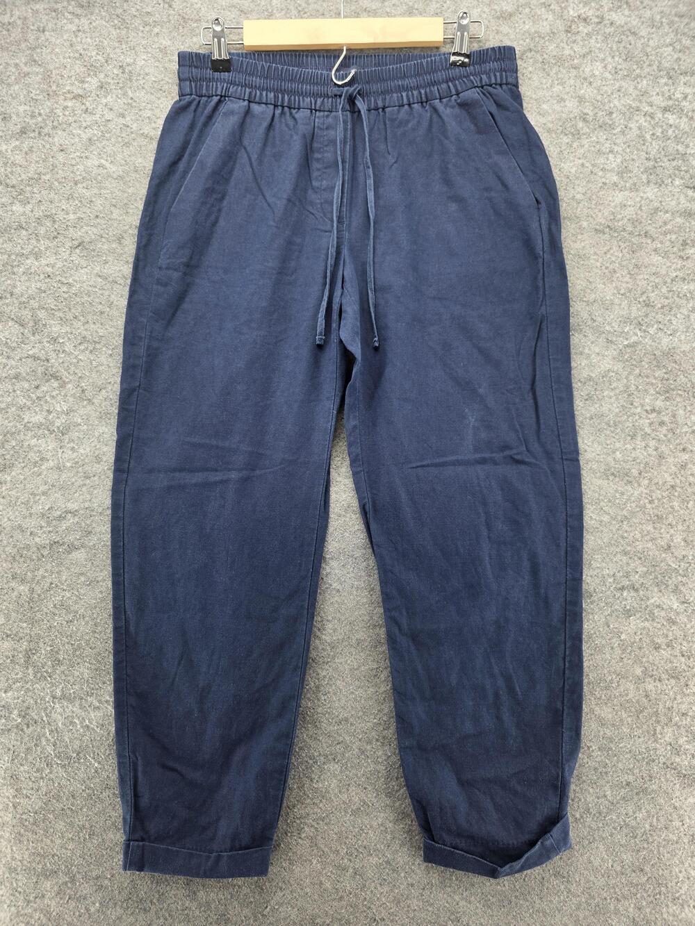 J Crew Pants Womens 6 Blue Linen Cotton Elastic Waist Jogger Casual